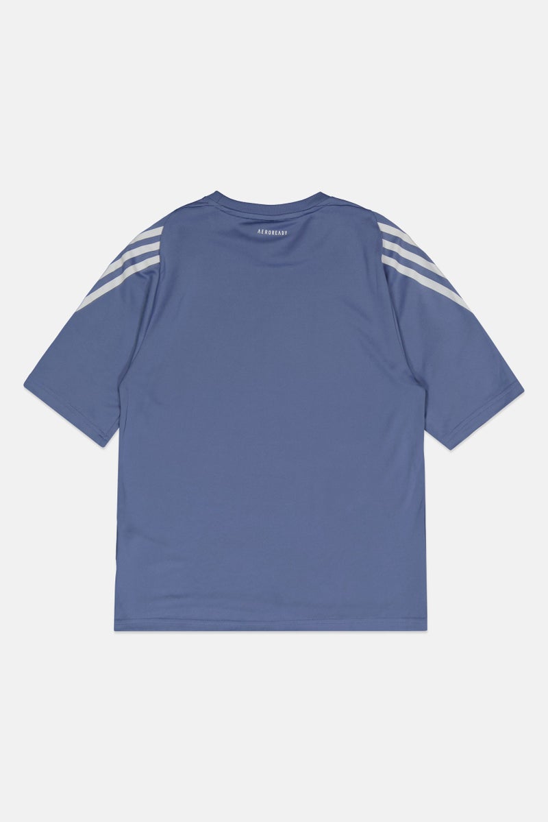 Adidas Women Sportswear Fit Short Sleeve Training T-Shirt, Slate Blue - Image 3